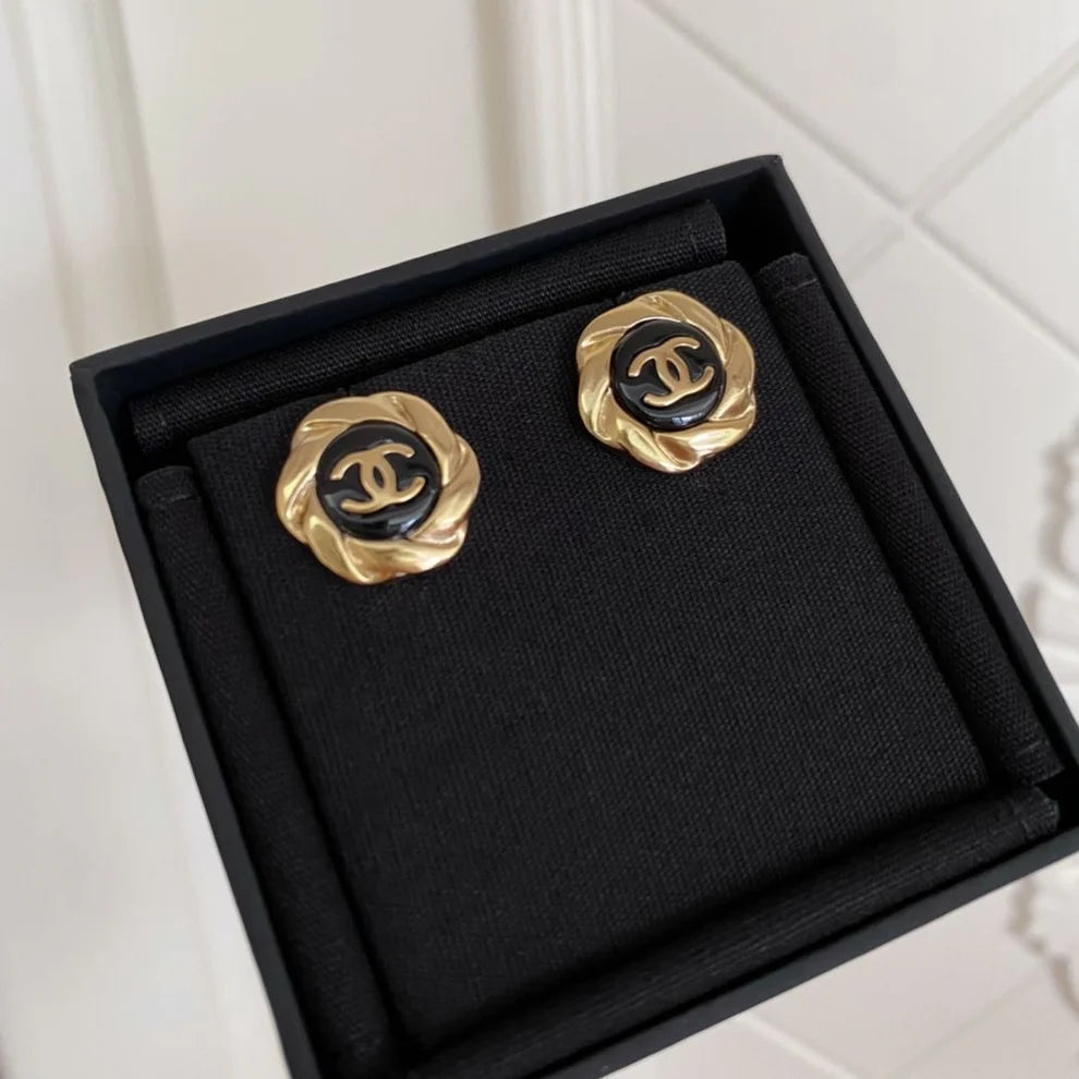 Chanel Black Earrings
